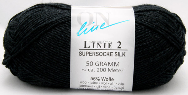 Linie 2 - Supersocke Silk schwarz