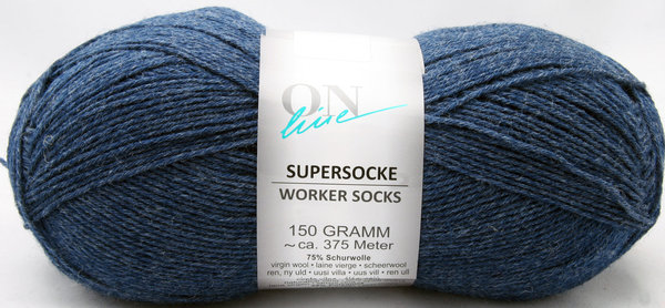 Online Supersocke Worker Socks 6fach jeansblau