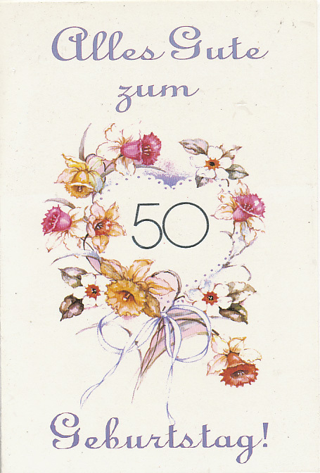 Glückwunschkarte zum 50. Geburtstag