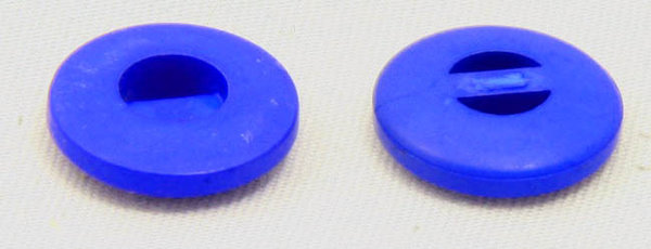 Kunststoffknopf blau rund  Mittelsteg 13mm