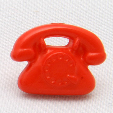 Kinderknopf Telefon schwarz, rot, pink, flieder