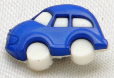 Kinderknopf Auto blau/weiss 12mm