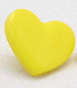 Kinderknopf Herz  gelb 13mm