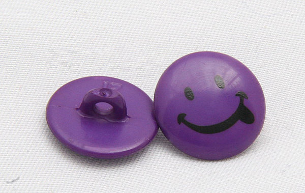 Kinderknopf Smiley lila 15mm