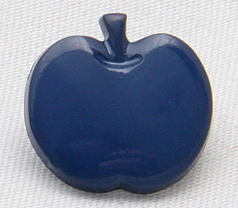 Kinderknopf Apfel dunkelblau 14mm