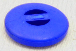 Kunststoffknopf blau rund  Mittelsteg 15 mm