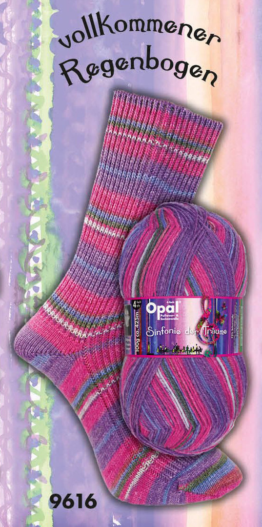 Opal Sockenwolle 4fach Sinf. d. Träume vollkommener Regenbogen 9616